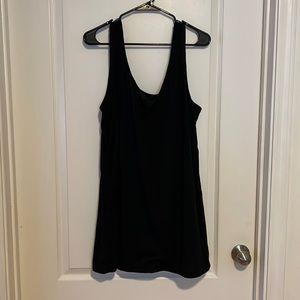 Black coverup with open back fringe